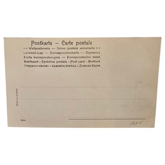 Victorian Austrian Novelty Pocket Env. Post Card Romance Love Pink Rose Garden - Picture 5 of 7